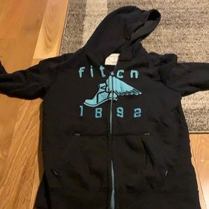 Kids Navy Abercrombie zip up hoodie 13-14